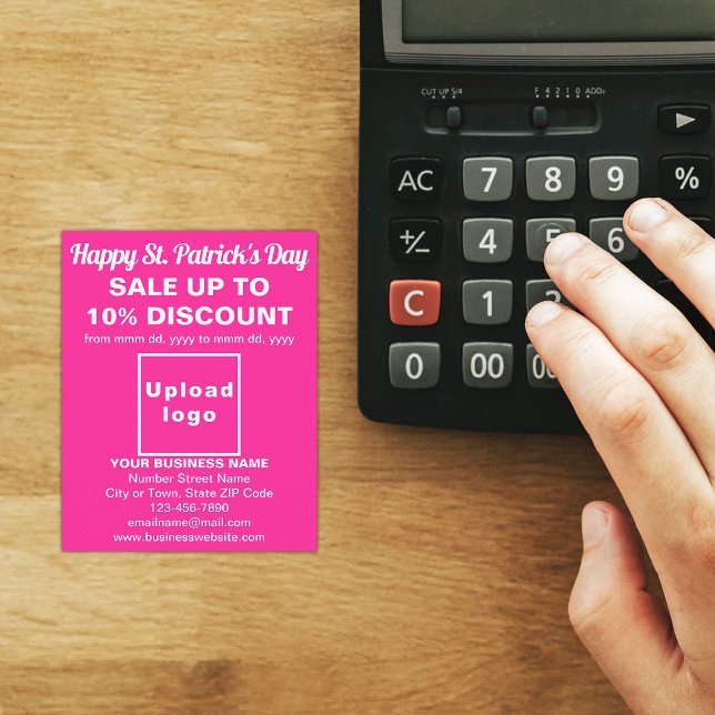 Rua rosa, folheto de vendas do dia de Patrick (Pink St. Patrick's Day business sale flyer)