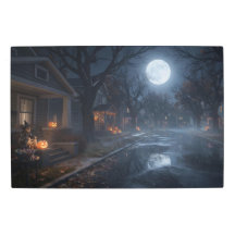 Rua Suburbana Liminar na Noite de Halloween