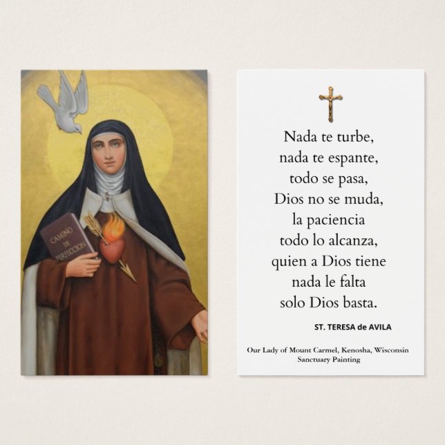 Rua: Teresa de Ávila, Oradora espanhola, Nun catól (Frente & Verso)