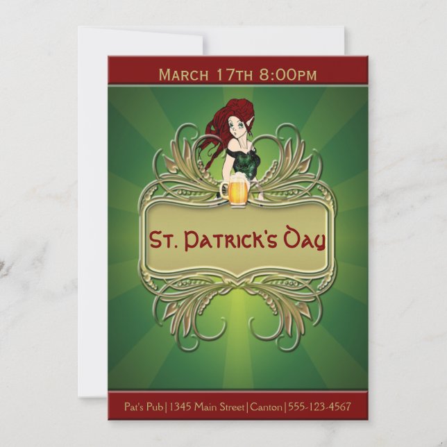 Rua verde e Dourada. Patrick Convite de festas (Frente)