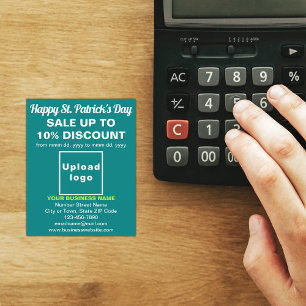 Rua Verde Teal. Folheto de vendas do dia de Patric