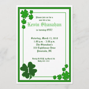 Ruas, convite de aniversário para Shamrock no Dia