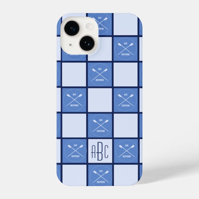 Ruas cruzadas de remos iniciais azuis (Verso)