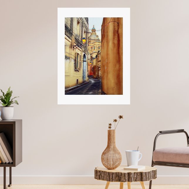 Ruas da Poster de Arte Digital de Malta (Sala de Estar 3)
