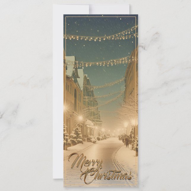 Ruas de Natal cobertas de neve no centro da cidade (Frente)