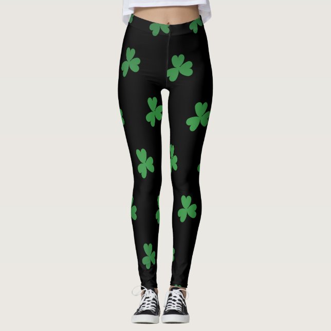 Ruas de Shamrock, leggings do dia de Patrick (Frente)