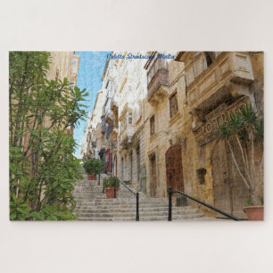 Ruas de Valetta Malta. Quebra-cabeça