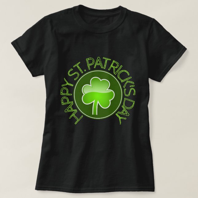 Ruas personalizadas. Camisa de Shamrock do dia de  (Frente do Design)