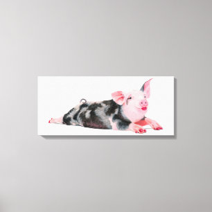 Rubi, porco com impressão do batom em canvas