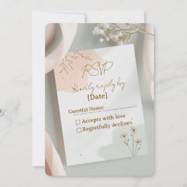 Rubor & Brisa – Cartão de Resposta de Casamento Ro