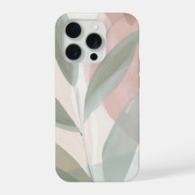 Rubor e Sage Botânico Abstrato – Moderno Suave