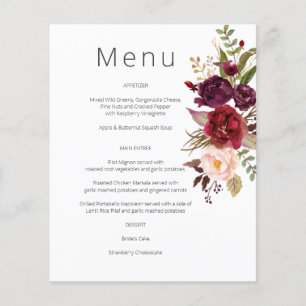 Rubrica orçamental Marsala e cor-de-rosa - Menu F