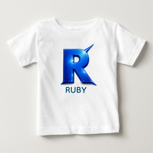 RUBY! Camiseta de bebé adicione o seu nome (Frente)