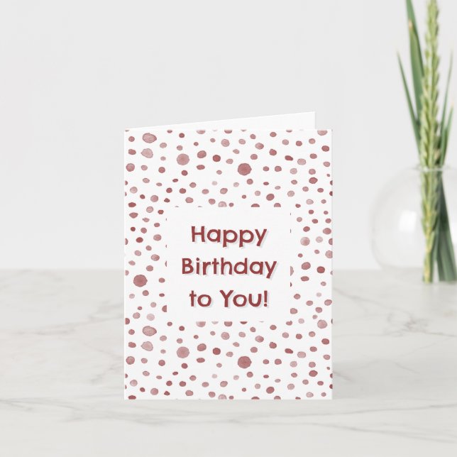 Ruby Confetti Watercolor Dots - Cartão de Aniversá (Frente)