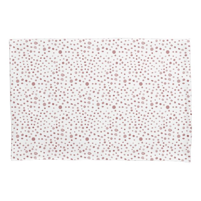 Ruby Confetti Watercolor Dots Pillowcase (Frente)