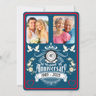 Ruby Jubilee 2 Foto 40º Aniversário Convite