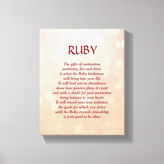 Ruby - Pedra de Nascimento - canvas de Poem de jul (Frente)