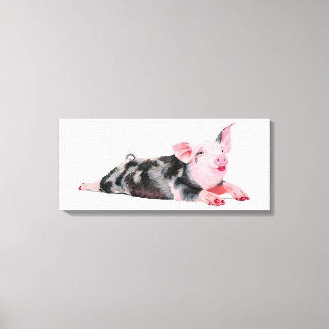 Ruby, porco com impressão de Batom na canvas (Frente)