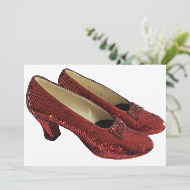 Ruby Red Slippers Calçados Cartões Vazios Desperta (Em pé/Frente)