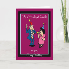 RUBY WEDDING ANIVERSARY GREETING CARTÃO