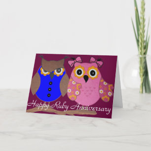 RUBY WEDDING ANIVERSARY GREETING CARTÃO