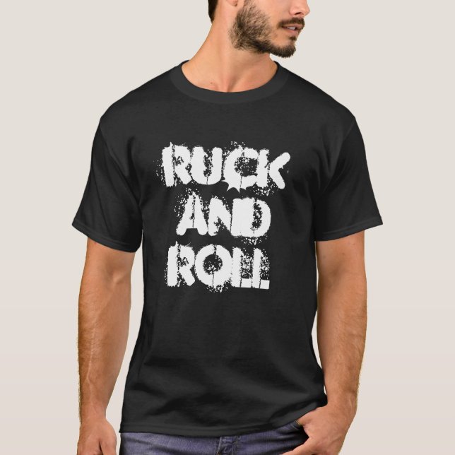 Ruck e role a camisa média do slogan T do rugby (Frente)
