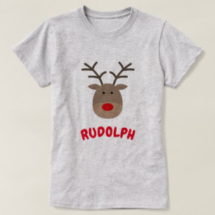 Rudolph as camisas vermelhas do Natal t da rena do