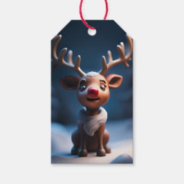 Rudolph Figura etiqueta de presente de Natal