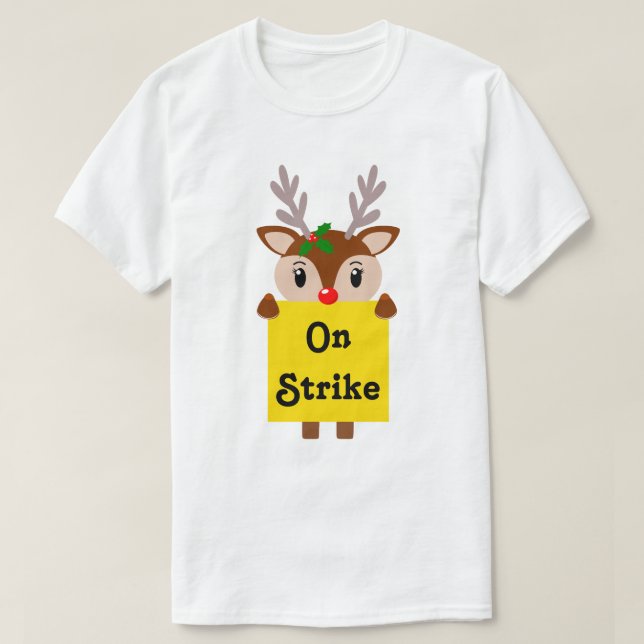 Rudolph Na Camisa De Natal Em Greve (Frente do Design)