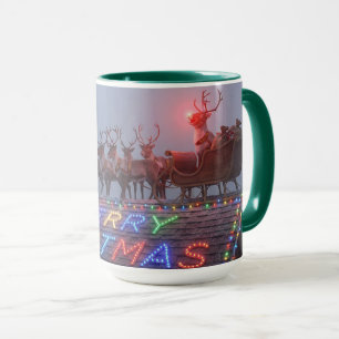 Rudolph não uma palavra Caneca de Natal AI Usada