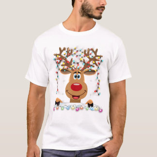 Rudolph Red Nose Reindeer T-Shirt Papais noeis Chr