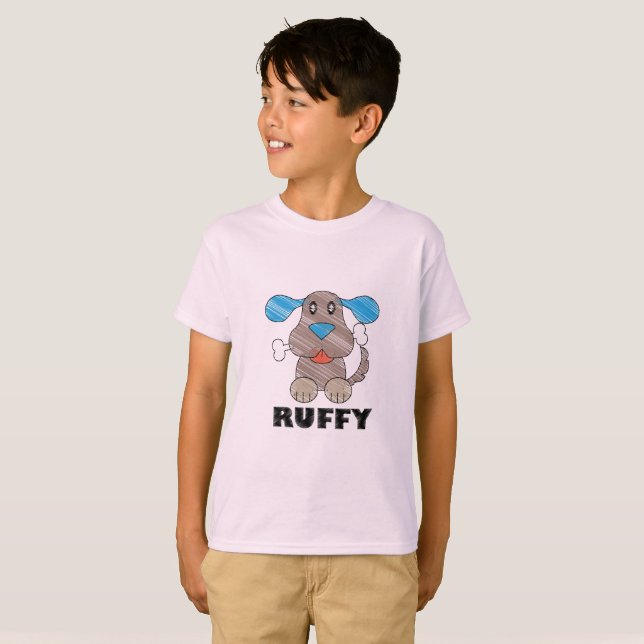 Ruffy - Camiseta Básica para Crianças (Frente Completa)