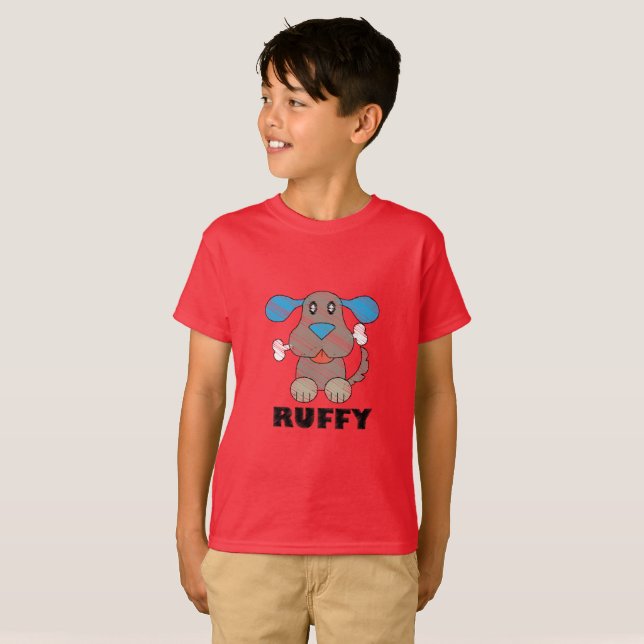 Ruffy - Camiseta Básica para Crianças (Frente Completa)