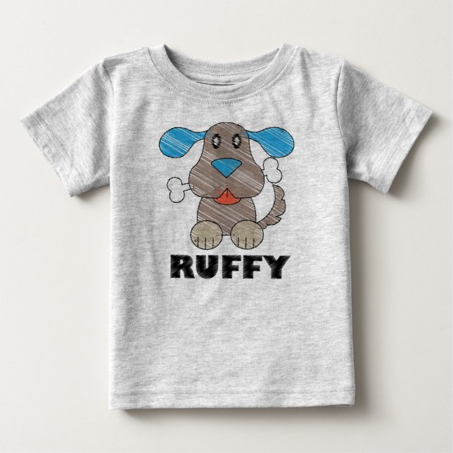 Ruffy - Camiseta de Jersey Fino para Bebê (Frente)