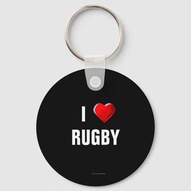 Rugby: Eu adoro chaveiro de Rugby (Frente)