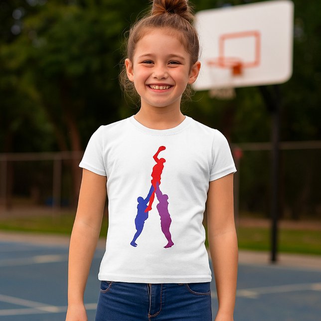 Rugby Lineout Girls T-Shirt (Criador carregado)