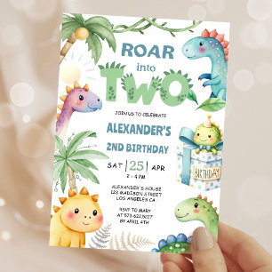 Ruge aos Dois! Convite de Aniversário de 2 anos de