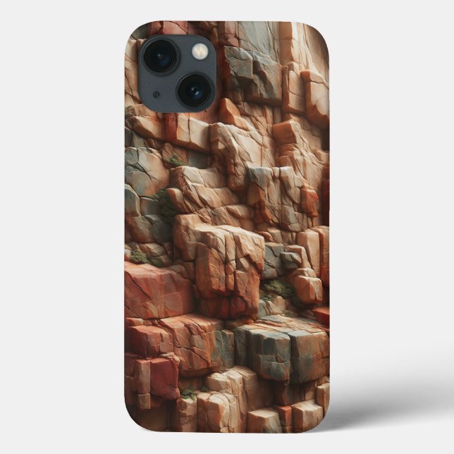 Rugged Canyon Rock Texture Phone Case - Earthy Red (Verso)