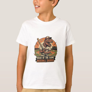 Rugido do Jogo: Camiseta Gráfica Baseball Saurus