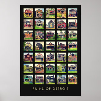 Ruínas da Poster de Detroit - Casas Abandonadas