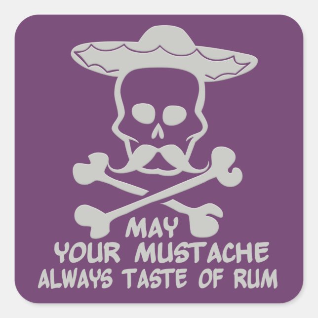 Rum Mustache - adesivos de cor personalizados (Frente)
