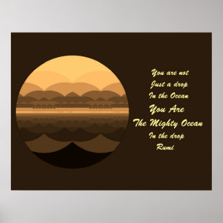Rumi Cita Poster Art. Ocean Mandala Inspiração