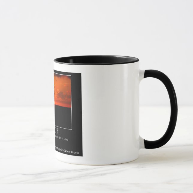 Rumi citações e Sunset Pic na caneca Ringer (Direita)