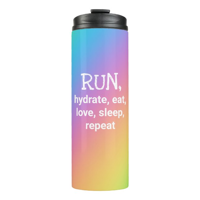 RUN, Hydrate, Coma, Amor... Garrafa Térmica Portát (Frente)