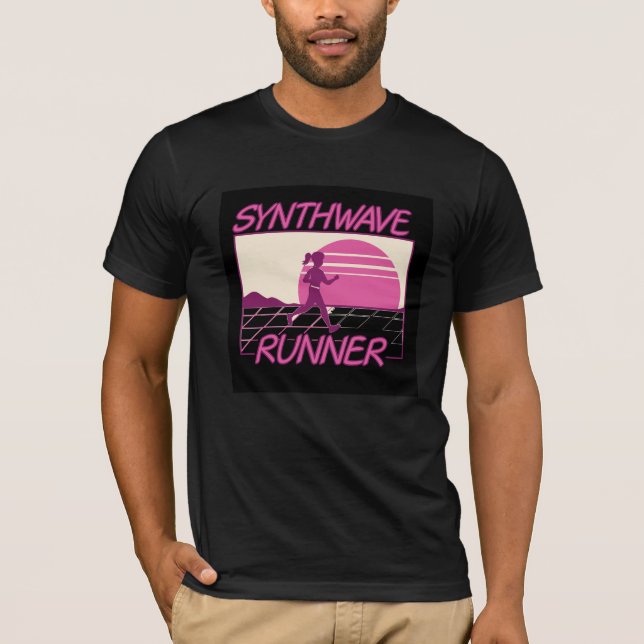 Runner Synthwave - T-Shirt Neon de Futuro Retroati (Frente)