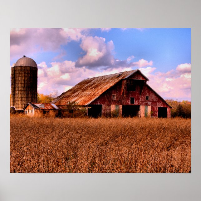 Rural America Barn Scene Poster (Frente)