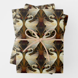 Rush Iris Crane Birds Dourado Conjunto de Marfim