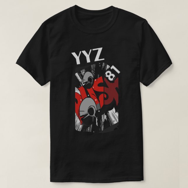 Rush YYZ Rock T-shirt clássica (Frente do Design)