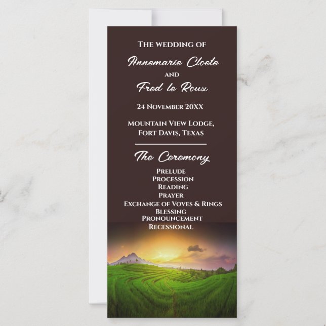 Rusland Farmland Sunrise/Sunset Ceremony Program (Frente)