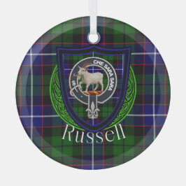 Russell Scottish Clan Tartan & Crest